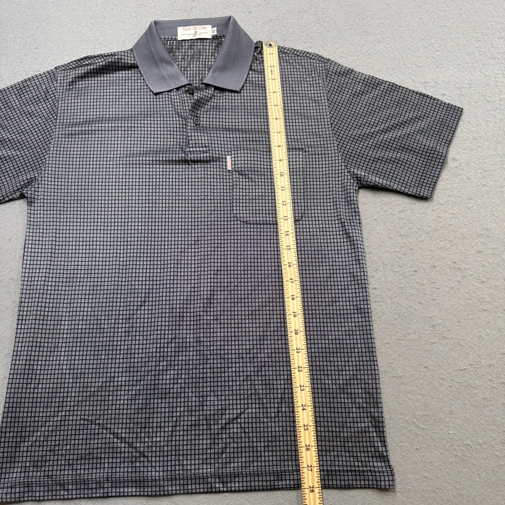 Polo US Open Golf Shirt Men's 52 Gray Grid Pattern Short Sleeve Athletic Summer - Picture 4 of 5